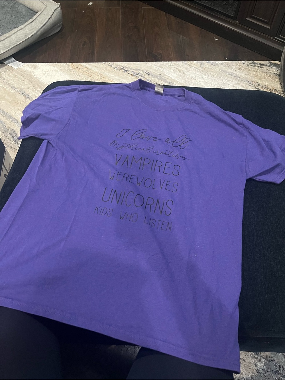 Gildan Purple Short-Sleeve Graphic Tee - Vampires Werewolves Unicorns